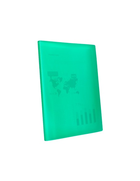 Carpeta liderpapel escaparate 60 fundas polipropileno din a4 verde translucido
