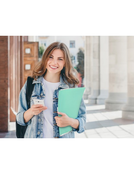 Carpeta liderpapel escaparate 40 fundas polipropileno din a4 verde manzana opaco