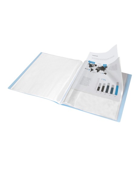 Carpeta liderpapel escaparate 30 fundas polipropileno din a4 celeste opaco Carpeta liderpapel escaparate 30 fundas polipropileno din a4 celeste opaco