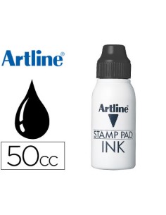 Tinta tampon artline negra bote 50 cc