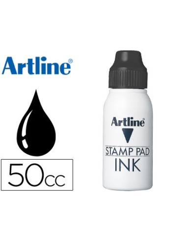 Tinta tampon artline negra bote 50 cc