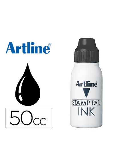 Tinta tampon artline negra bote 50 cc