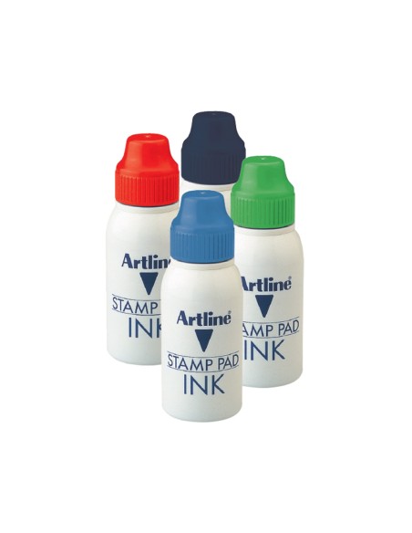 Tinta tampon artline azul bote 50 cc