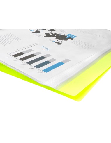Carpeta liderpapel escaparate 30 fundas polipropileno din a4 amarillo fluor opaco