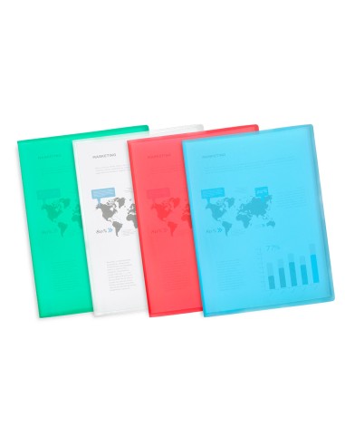 Carpeta liderpapel escaparate 20 fundas polipropileno din a4 verde translucido