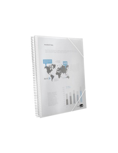 Carpeta liderpapel escaparate con espiral 80 fundas polipropileno din a4 transparente