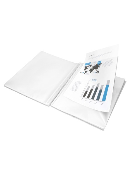 Carpeta liderpapel escaparate con espiral 10 fundas polipropileno din a4 transparente