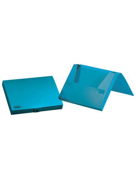 Carpeta liderpapel portadocumentos gomas polipropileno din a4 celeste opaco lomo 25 mm