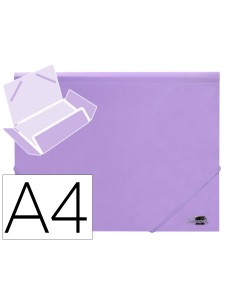 Carpeta liderpapel gomas solapas polipropileno din a4 lavanda opaco