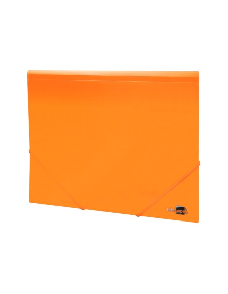 Carpeta liderpapel gomas solapas polipropileno din a4 naranja fluor opaco