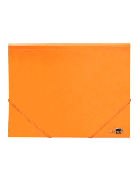Carpeta liderpapel gomas solapas polipropileno din a4 naranja fluor opaco