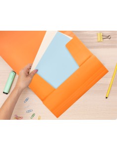 Carpeta liderpapel gomas solapas polipropileno din a4 naranja fluor opaco