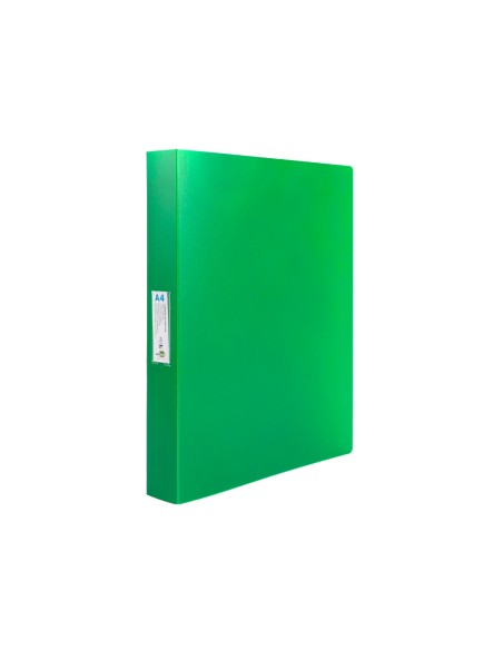 Carpeta liderpapel 4 anillas 25 mm mixtas polipropileno din a4 verde manzana opaco