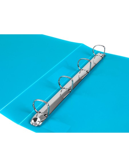 Carpeta liderpapel 4 anillas 25 mm mixtas polipropileno din a4 celeste opaco