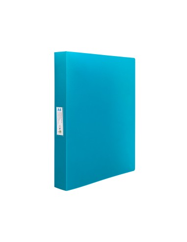 Carpeta liderpapel 4 anillas 25 mm mixtas polipropileno din a4 celeste opaco