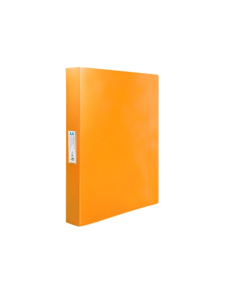 Carpeta liderpapel 4 anillas 25 mm mixtas polipropileno din a4 naranja fluor opaco