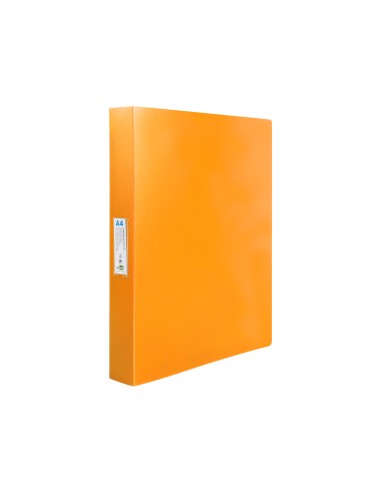 Carpeta liderpapel 4 anillas 25 mm mixtas polipropileno din a4 naranja fluor opaco