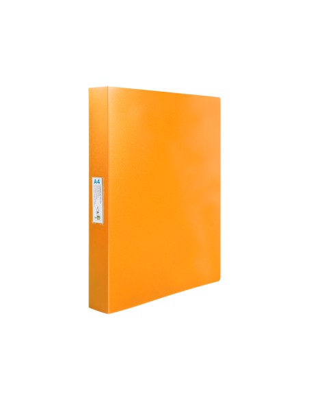 Carpeta liderpapel 4 anillas 25 mm mixtas polipropileno din a4 naranja fluor opaco
