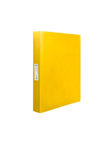 Carpeta liderpapel 4 anillas 25 mm mixtas polipropileno din a4 amarillo fluor opaco