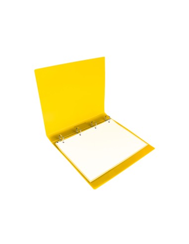 Carpeta liderpapel 4 anillas 25 mm mixtas polipropileno din a4 amarillo fluor opaco