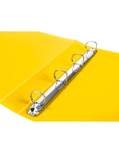 Carpeta liderpapel 4 anillas 25 mm mixtas polipropileno din a4 amarillo fluor opaco