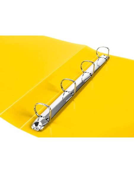 Carpeta liderpapel 4 anillas 25 mm mixtas polipropileno din a4 amarillo fluor opaco