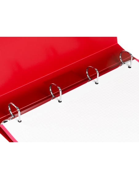 Carpeta liderpapel 4 anillas 25 mm mixtas polipropileno din a4 rojo translucido