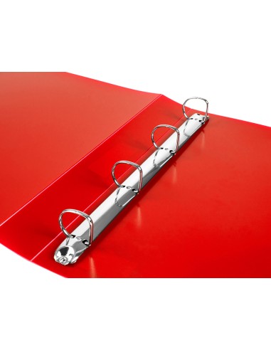 Carpeta liderpapel 4 anillas 25 mm mixtas polipropileno din a4 rojo translucido