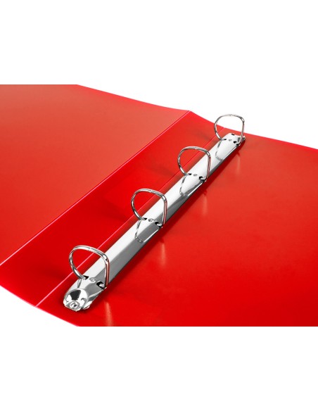 Carpeta liderpapel 4 anillas 25 mm mixtas polipropileno din a4 rojo translucido