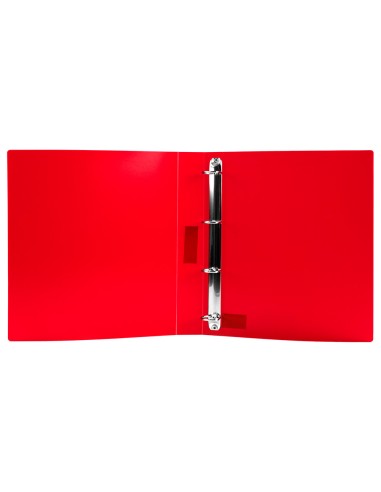 Carpeta liderpapel 4 anillas 25 mm mixtas polipropileno din a4 rojo translucido