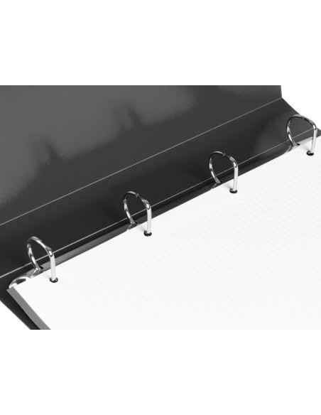 Carpeta liderpapel 4 anillas 25 mm mixtas polipropileno din a4 negro opaco