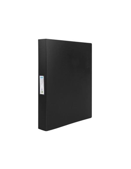 Carpeta liderpapel 4 anillas 25 mm mixtas polipropileno din a4 negro opaco