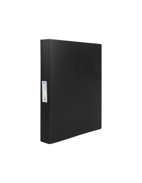 Carpeta liderpapel 4 anillas 25 mm mixtas polipropileno din a4 negro opaco