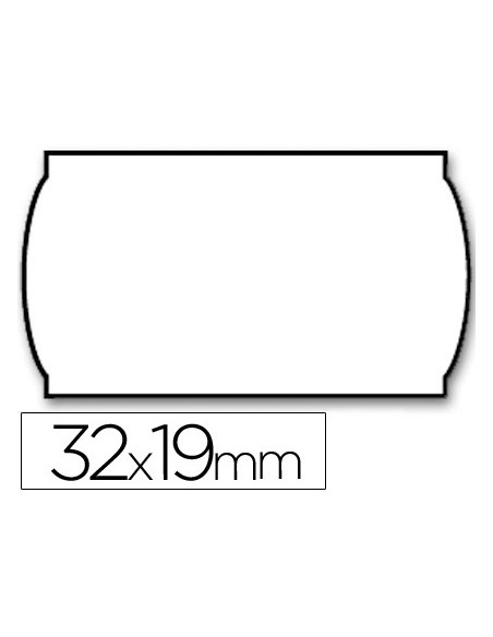 Etiquetas meto onduladas 32x19 mm blanca adh2 rollo 1000 etiquetas