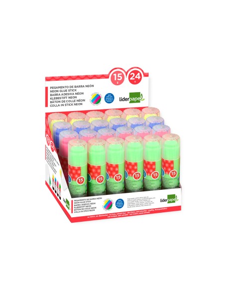 Pegamento liderpapel en barra 15 gr trazo magico color neon surtido unidad Pegamento liderpapel en barra 15 gr trazo magico color neon surtido unidad
