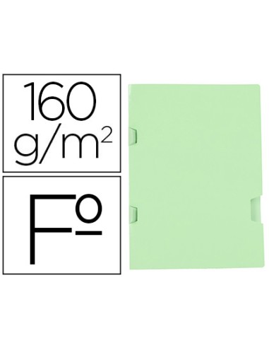 Subcarpeta liderpapel folio verde tres uneros plastificada 160g m2