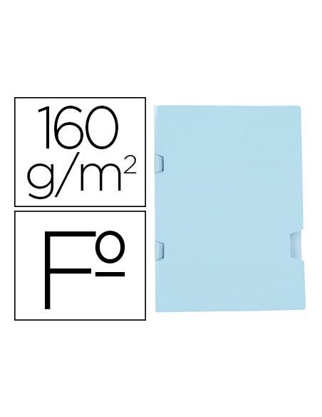 Subcarpeta liderpapel folio azul tres uneros plastificada 160g m2