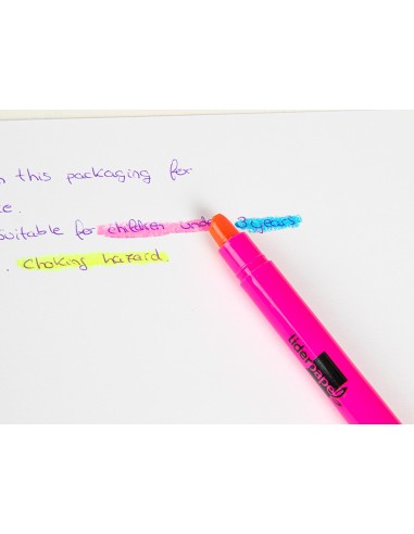 Marcador de cera gel liderpapel fluorescente estuche 6 unidades colores surtidos