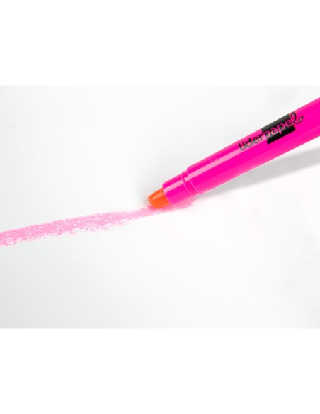 Marcador de cera gel liderpapel fluorescente estuche 6 unidades colores surtidos