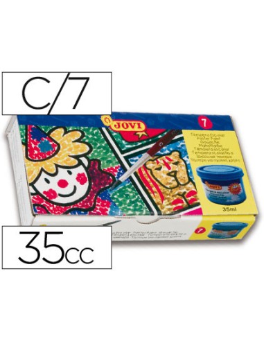 Tempera jovi 35 ml caja de 7 colores surtidos