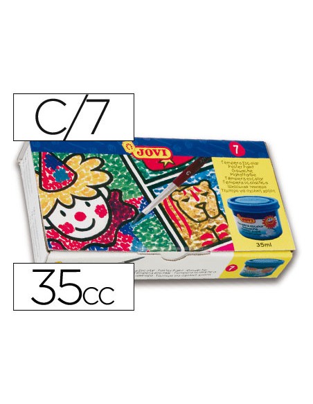 Tempera jovi 35 ml caja de 7 colores surtidos