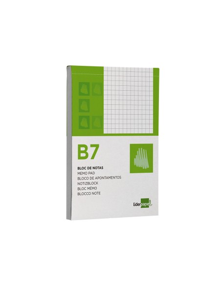 Bloc notas liderpapel cuadro 4mm b7 80 hojas 60g m2 perforado