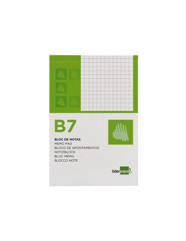 Bloc notas liderpapel cuadro 4mm b7 80 hojas 60g m2 perforado