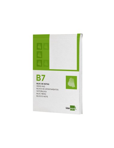 Bloc notas liderpapel liso b7 80 hojas 60g m2 perforado
