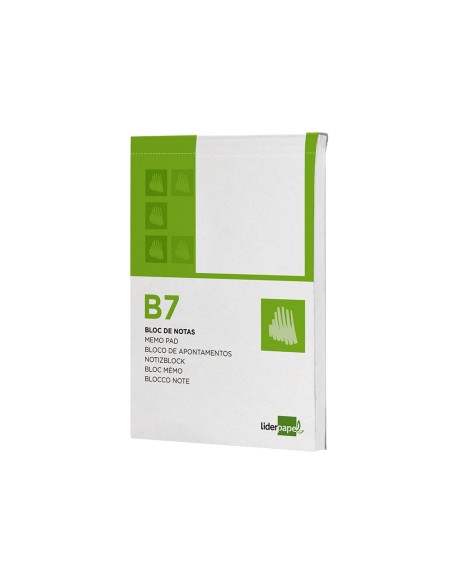 Bloc notas liderpapel liso b7 80 hojas 60g m2 perforado