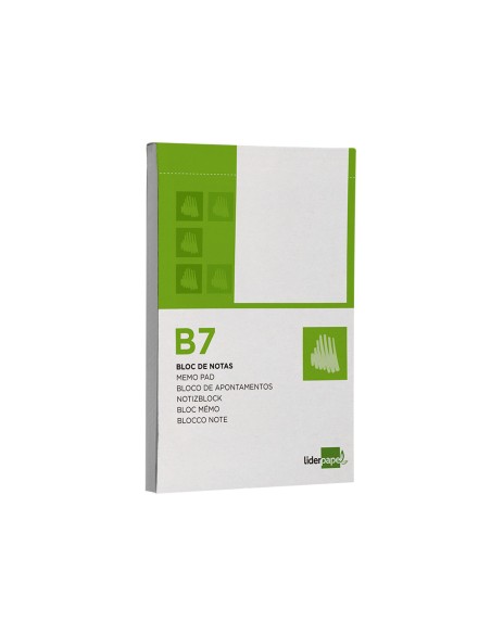 Bloc notas liderpapel liso b7 80 hojas 60g m2 perforado