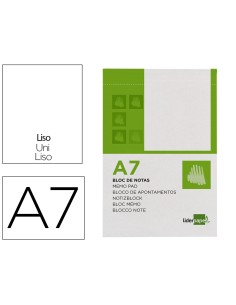 Bloc notas liderpapel liso a7 80 hojas 60g m2 perforado