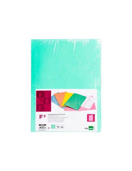 Subcarpeta liderpapel folio verde pastel 180g m2