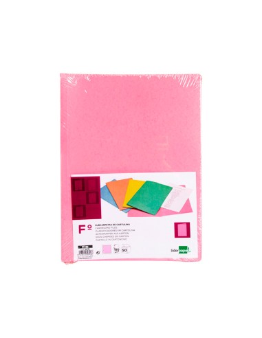 Subcarpeta liderpapel folio rosa pastel 180g m2