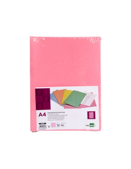 Subcarpeta liderpapel a4 rosa pastel 180g m2
